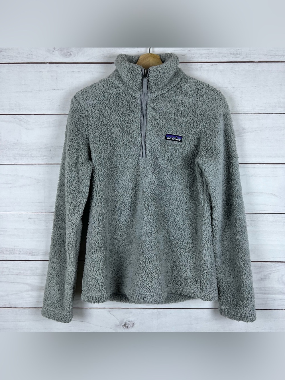 Patagonia Womens Size Medium Gray Los Gatos 1/4 Zip Fleece Pullover Jacket 25235